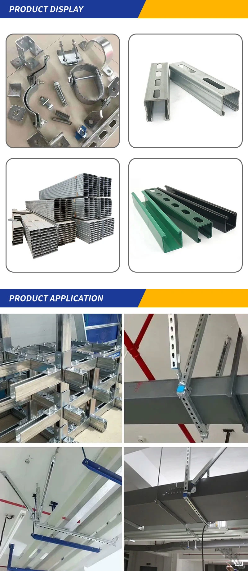 Seismic Support Unistrut Uni Strut Channel Aluminum in Hanging&Supporting System