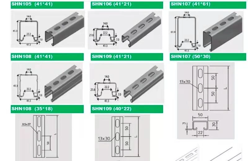 Zinc-Aluminum-Magnesium U-Shaped Steel Roof Solar Photovoltaic Support Corrosion Resistance