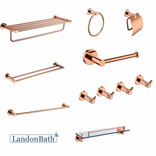 Accesorios de baño de madera y aluminio